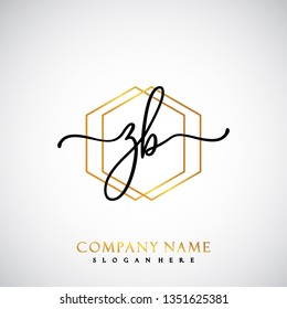 ZB Initial Handwriting logo template vector
