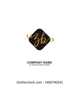 ZB Initial handwriting logo vector