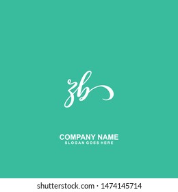 ZB Initial handwriting logo vector