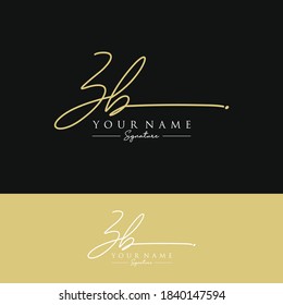 ZB Initial letter handwriting and signature logo.