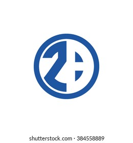 ZB initial letters circle business logo blue