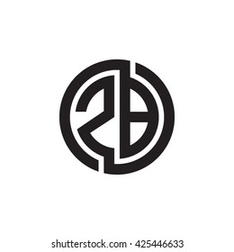 ZB initial letters looping linked circle monogram logo