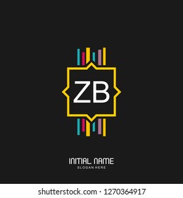 ZB Initial logo template vector
