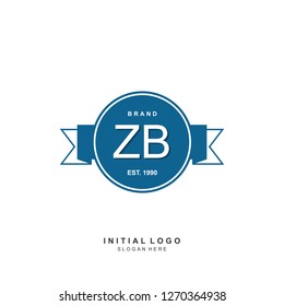 ZB Initial logo template vector