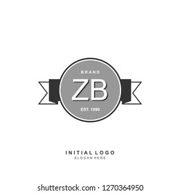 ZB Initial logo template vector