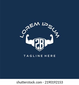 ZB initial monogram for fitnes or gym logo with creative style design