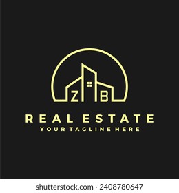 ZB initials homes modern building company logo vector.eps
