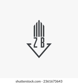 Ilustración del material del logotipo inmobiliario de ZB. vector de logotipo