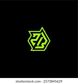 ZB letter cool and dynamic monogram esport gaming initial logo design concept