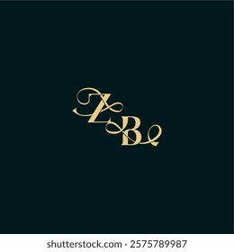 ZB letter elegant and curvy style monogram wedding logo initial bold concept design