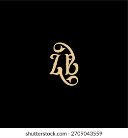 ZB letter initial royal concept Barock style design monogram modern logo