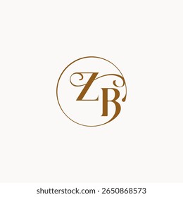 ZB letter luxurius feeling with flow circle fows wedding logo monogram elegant style