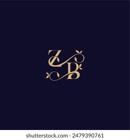 ZB letter organic and elegant concept wedding initial beauty leaf monogram logo