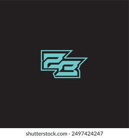 ZB letter sporty and bold concept blue esport dynamic gaming monogram logo