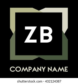 ZB letters business logo creative  icon design template elements in abstract background logo, design identity in square with four colors, modern alphabet letters