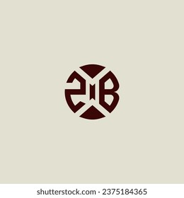 ZB line geometric initial logo in high quality professional design that will print well across any print media