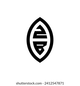 Monograma geométrico de línea ZB con diseño profesional de alta calidad que se imprimirá bien