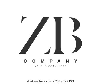 Diseño del logotipo de ZB. Estilo inicial de letra z y b serif. Tipografía de nombre de empresa clásica creativa. Logotipo o identidad de moda. Ilustración vectorial.