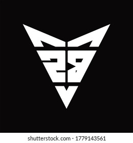 Monograma del logotipo ZB con forma de fondo plantilla de diseño del logotipo