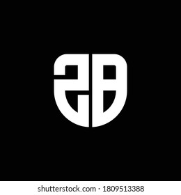 zb logo monogram with circular shape shield design template