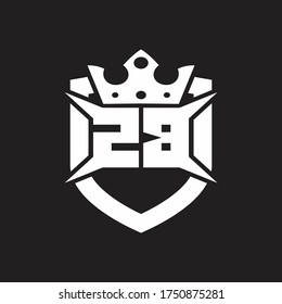 ZB Logo monogram isolated with shield and crown design template