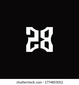 ZB Logo monogram with pieces cut elements design template