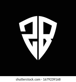 ZB logo monogram with shield shape design template
