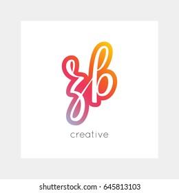 ZB logo, vector. Useful as branding, app icon, alphabet combination, clip-art.