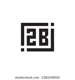 ZB minimalist geometric symbol logo in high quality professional design that will print well across any print media
