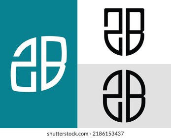 ZB modern initial letter logo design vector bundle. It will be suitable for which company or brand name start those initial.