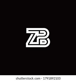 ZB-Monogramm-Logo mit abstrakter Liniendesign-Vorlage