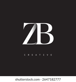 ZB Monogramm Logo Minimal Eleganter Buchstabe für Luxus, Mode   Kreative Marken	
