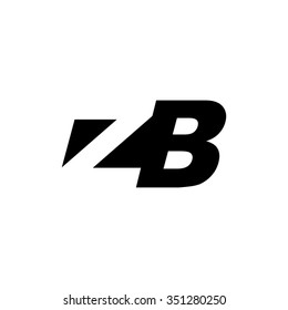 ZB negative space letter logo