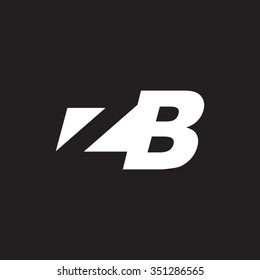 ZB negative space letter logo black background