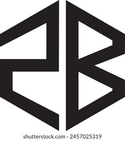 ZB Polygon logo design, icon, symbol, vector file,
