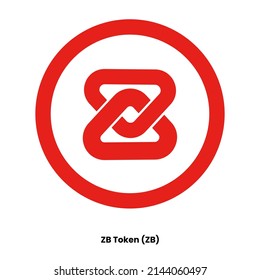 ZB Token crypto currency with symbol ZB. Crypto logo vector illustration for stickers, icon, badges, labels and emblem designs.