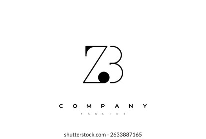 ZB Typography Logo Design. Stylish monogram design depiction featuring the letters Z and B combined in an artistic signature style, delivering a unique and creative visual representation.