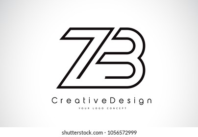 ZB Z B Letter Logo Design in Black Colors. Creative Modern Letters Vector Icon Logo Illustration.