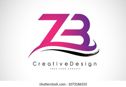 ZB Z B Letter Logo Design in Black Colors. Creative Modern Letters Vector Icon Logo Illustration.