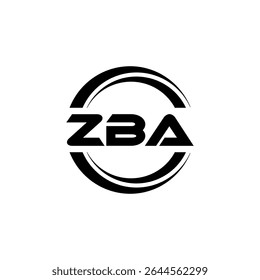 ZBA letter logo design with white background in illustrator, vector logo modern alphabet font overlap style, calligraphy designs for logo, Poster, Invitation, etc.