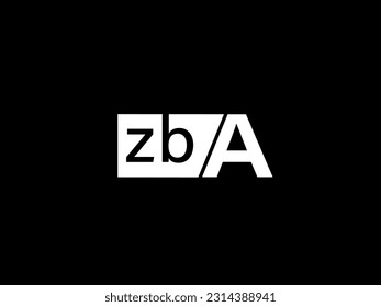 ZBA Logo and Graphics design vector art, Icons isolated on black background