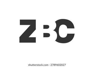 ZBC logo design. Initial letter Z B C bold font style for tech startups, consulting, corporate branding. Creative company name, headlines typography identity, trendy logotype. Vector illustration.