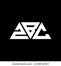 Diseño del logotipo de la letra del triángulo ZBC con forma de triángulo. Monograma de diseño del logotipo del triángulo ZBC. Plantilla de logotipo vectorial de triángulo ZBC con color rojo. Logo triangular de ZBC Simple, Elegante y Lujoso