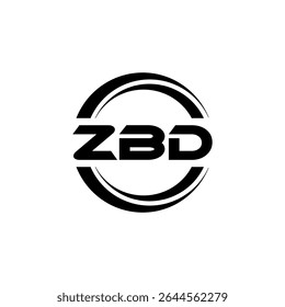 ZBD letter logo design with white background in illustrator, vector logo modern alphabet font overlap style, calligraphy designs for logo, Poster, Invitation, etc.