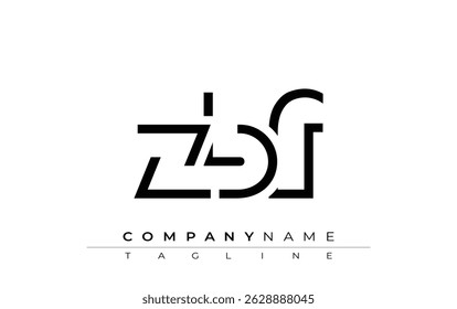 ZBF abstract letter design. Modern Business Logo Design With Abstract Typography and Contemporary Style