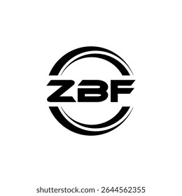 ZBF letter logo design with white background in illustrator, vector logo modern alphabet font overlap style, calligraphy designs for logo, Poster, Invitation, etc.