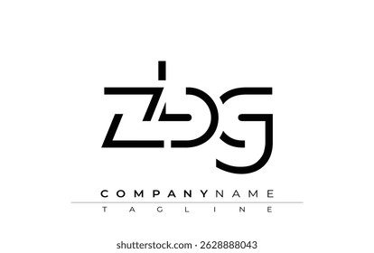 ZBG abstract letter design. Modern Business Logo Design With Abstract Typography and Contemporary Style