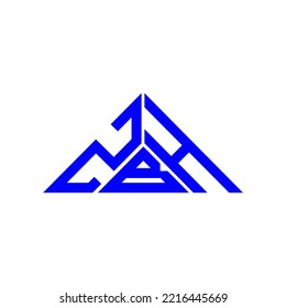 Logotipo de letra ZBH diseño creativo con gráfico vectorial, logotipo ZBH simple y moderno en forma de triángulo.