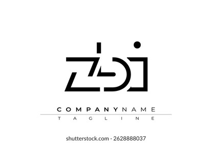 Design de letra abstrata ZBI. Design de logotipo comercial moderno com tipografia abstrata e estilo contemporâneo