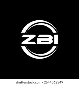 ZBI letter logo design with white background in illustrator, vector logo modern alphabet font overlap style, calligraphy designs for logo, Poster, Invitation, etc.
